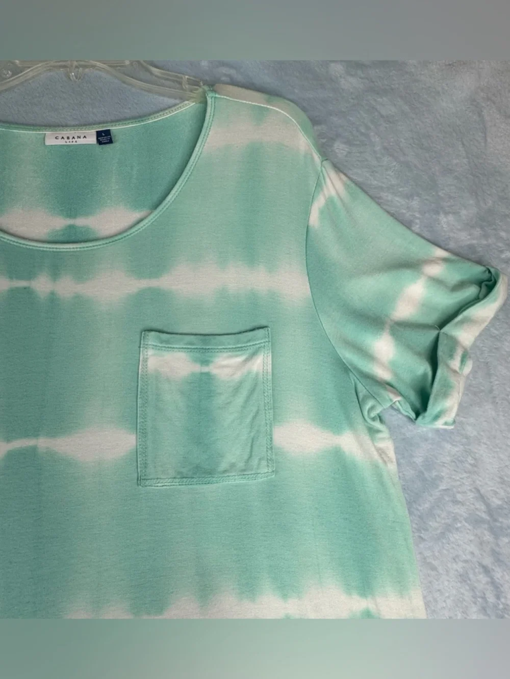 Cabana Life Aqua Tie-Dye Dress Relaxed Covering Up UPF 50+ Size L